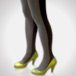 Two Tone Leggings Tights Stockings Black And Grey
